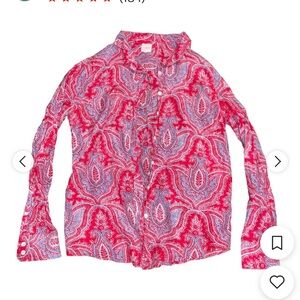 Vintage J Crew Red and Blue Paisley floral blouse -NWOT